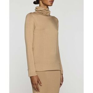 Bleusalt Camel Tan Beechwood Turtleneck Long Sleeve Top Size 1 Made in USA